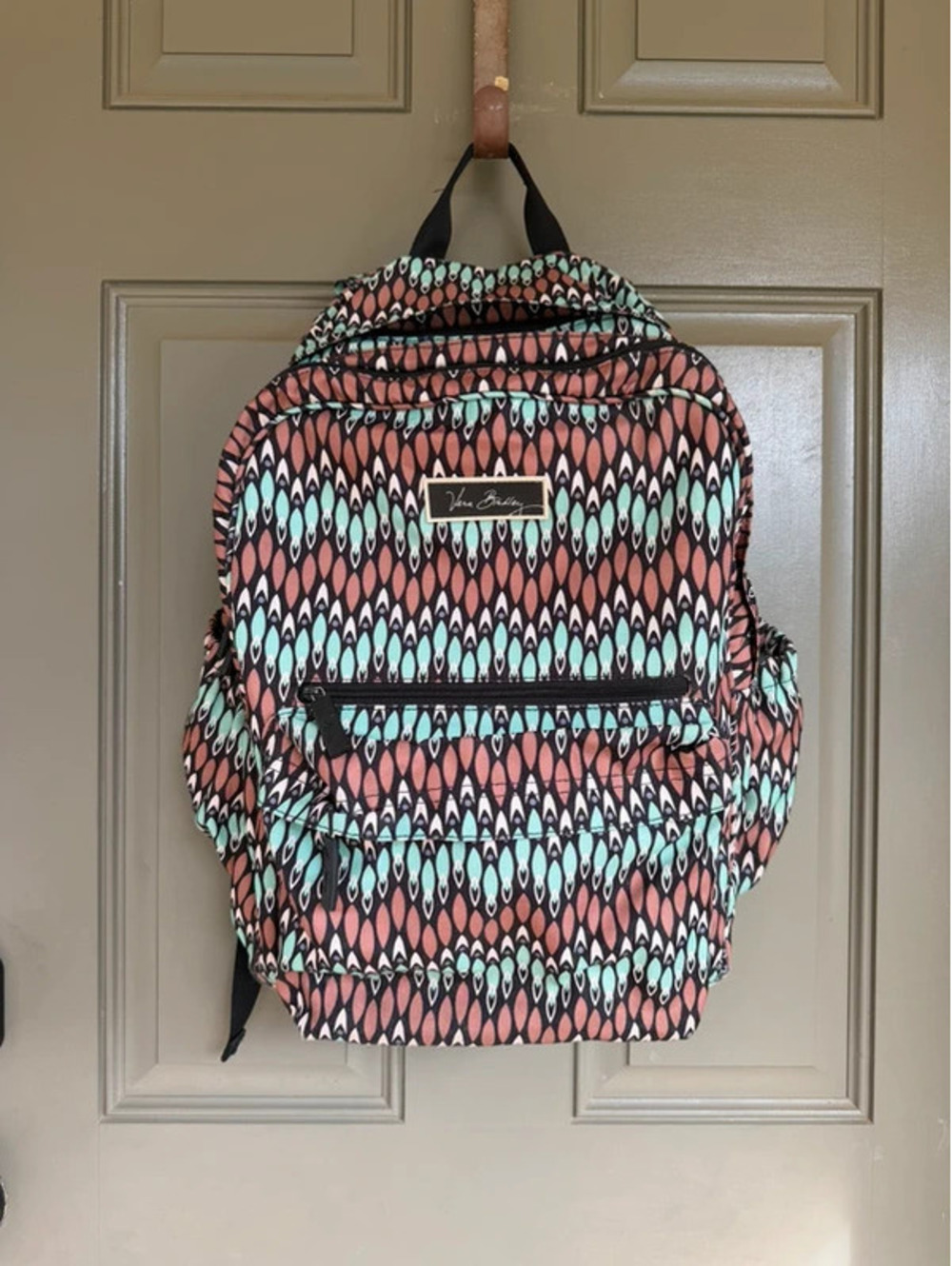 Vera Bradley Lighten Up Grand Backpack Geometric Feather Print